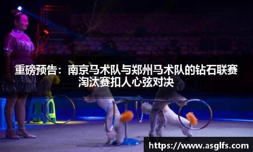 重磅预告：南京马术队与郑州马术队的钻石联赛淘汰赛扣人心弦对决
